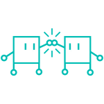 Logo robbot figurer som High-fiver